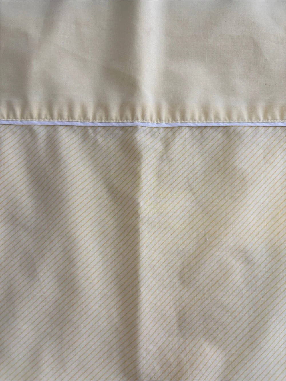 Vintage pillows cases- set of 2, shades of yellow/white,regular size, 50/50